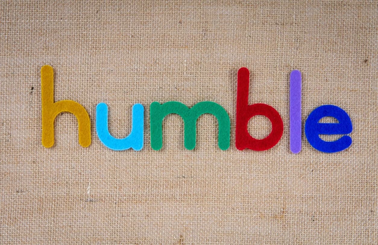 Humble - colorful letters on canvas